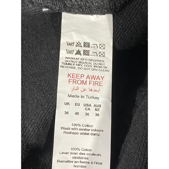 MAN BOOHOOMAN Men's Black Distressed Stretch Popper Hem Cargo Jeans SZ 36 - Picture 13 of 15